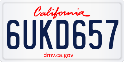 CA license plate 6UKD657