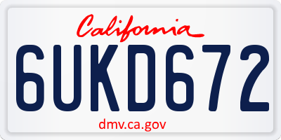 CA license plate 6UKD672
