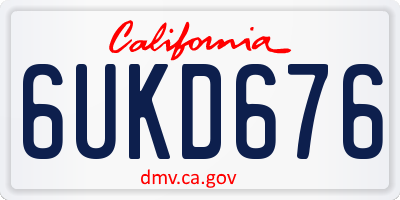 CA license plate 6UKD676