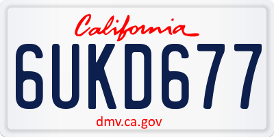 CA license plate 6UKD677