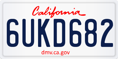 CA license plate 6UKD682