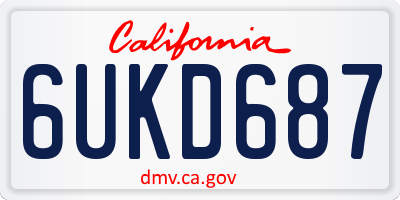 CA license plate 6UKD687