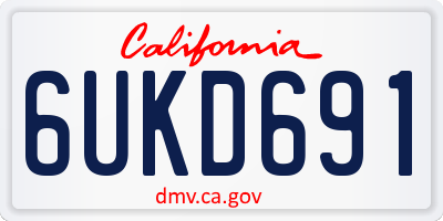 CA license plate 6UKD691