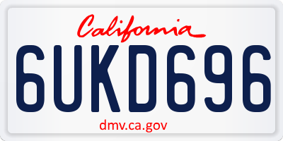 CA license plate 6UKD696