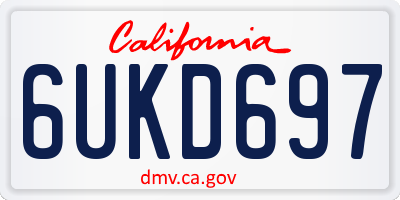 CA license plate 6UKD697