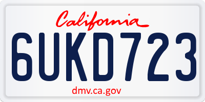 CA license plate 6UKD723