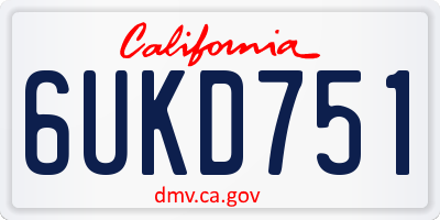 CA license plate 6UKD751