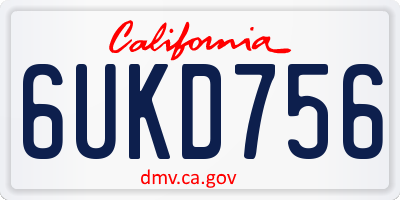 CA license plate 6UKD756
