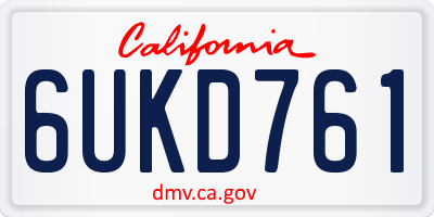 CA license plate 6UKD761