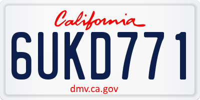 CA license plate 6UKD771
