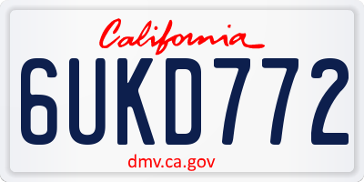 CA license plate 6UKD772