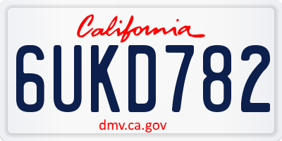 CA license plate 6UKD782