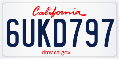 CA license plate 6UKD797