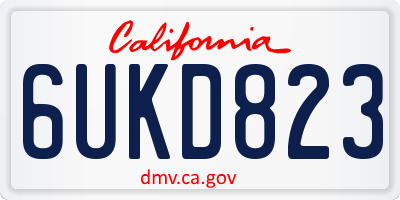CA license plate 6UKD823