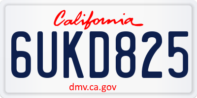 CA license plate 6UKD825