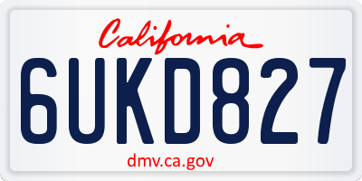 CA license plate 6UKD827