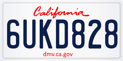 CA license plate 6UKD828