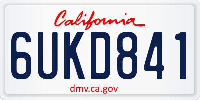CA license plate 6UKD841