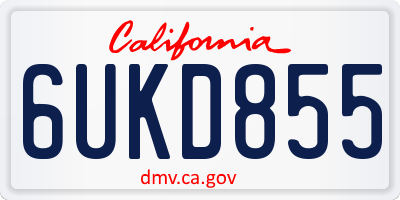 CA license plate 6UKD855