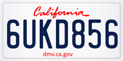 CA license plate 6UKD856