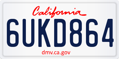 CA license plate 6UKD864