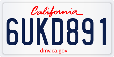 CA license plate 6UKD891