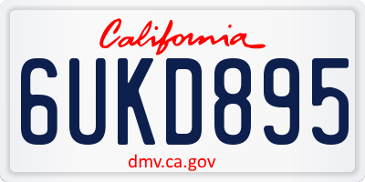 CA license plate 6UKD895