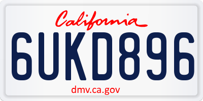 CA license plate 6UKD896
