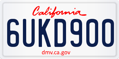 CA license plate 6UKD900