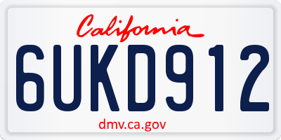 CA license plate 6UKD912