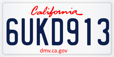 CA license plate 6UKD913