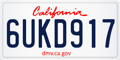 CA license plate 6UKD917