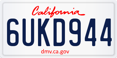 CA license plate 6UKD944