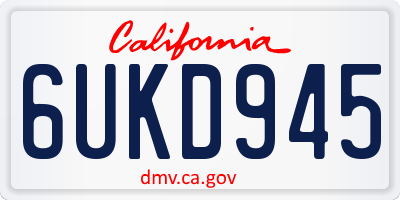 CA license plate 6UKD945