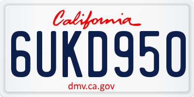 CA license plate 6UKD950
