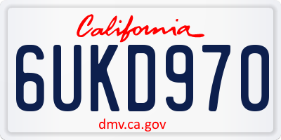 CA license plate 6UKD970
