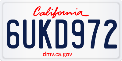 CA license plate 6UKD972