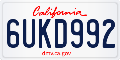 CA license plate 6UKD992