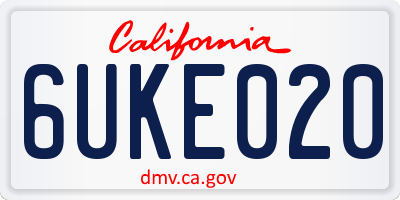 CA license plate 6UKE020