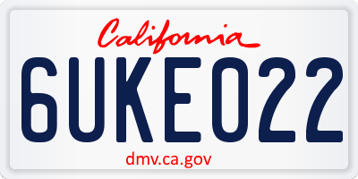 CA license plate 6UKE022