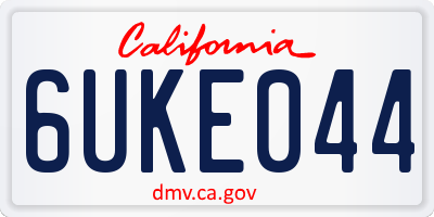 CA license plate 6UKE044