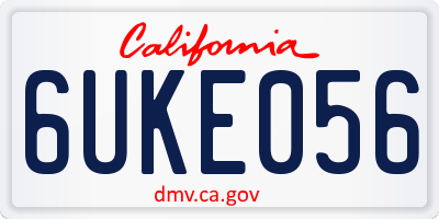 CA license plate 6UKE056