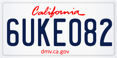 CA license plate 6UKE082