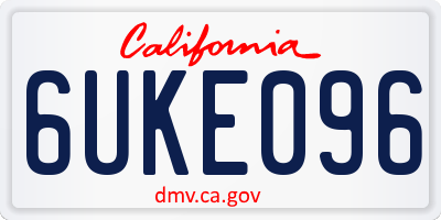 CA license plate 6UKE096