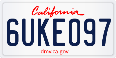 CA license plate 6UKE097