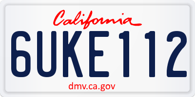 CA license plate 6UKE112