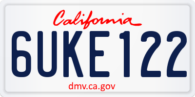 CA license plate 6UKE122