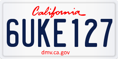 CA license plate 6UKE127