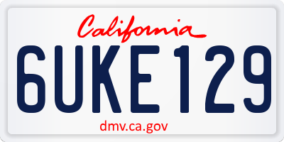 CA license plate 6UKE129
