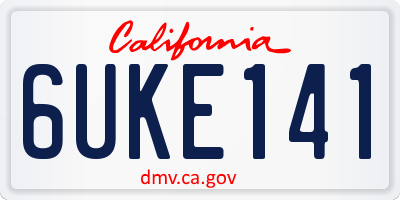 CA license plate 6UKE141